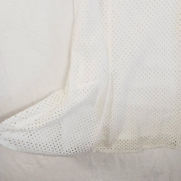 Chaps, Cream Eyelet Dress, Size 12, Sleeveless, Wide Neck, Zip Back - Picture 8 of 16